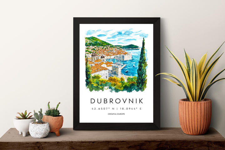 Dubrovnik Watercolor Poster Wall Art Dubrovnik Wall Hanging Home Décor Dubrovnik Gift Art Lovers Croatia Wall Art