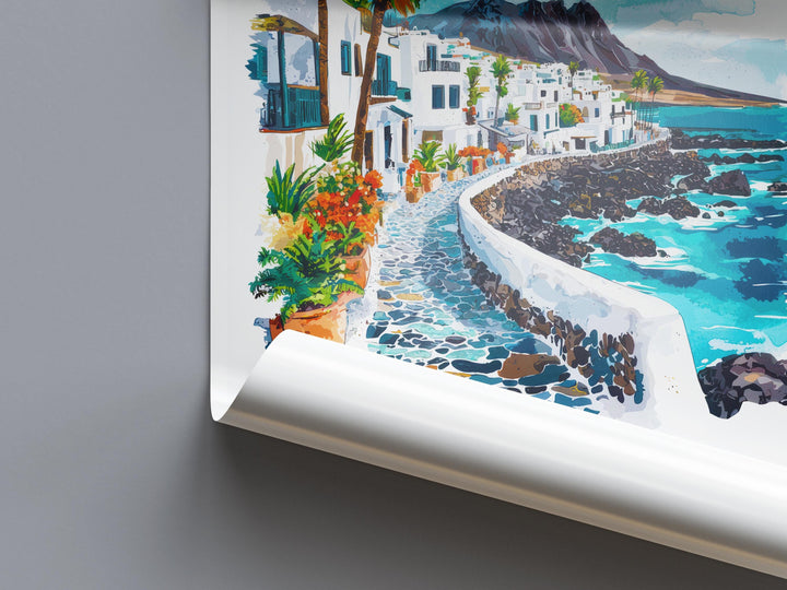 Lanzarote Watercolor Poster Wall Art Lanzarote Wall Hanging Home Décor Lanzarote Gift Art Lovers Spain Wall Art