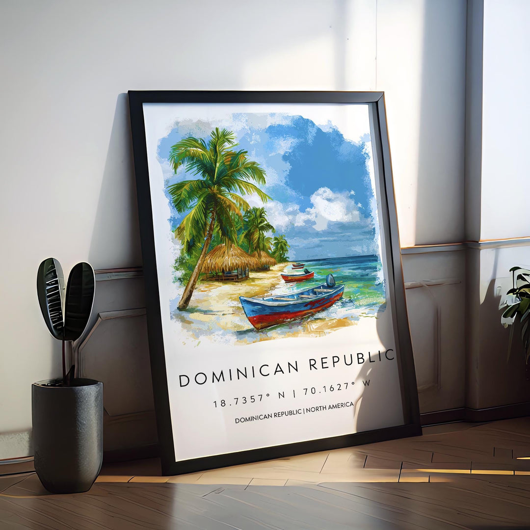 Dominican Republic Watercolor Poster Wall Art Dominican Republic Wall Hanging Home Décor Dominican Republic Gift Art Lovers
