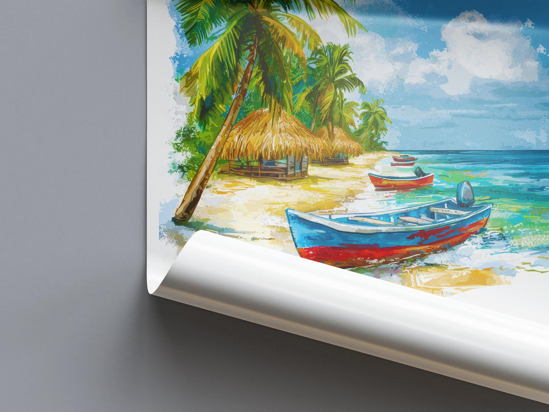 Dominican Republic Watercolor Poster Wall Art Dominican Republic Wall Hanging Home Décor Dominican Republic Gift Art Lovers