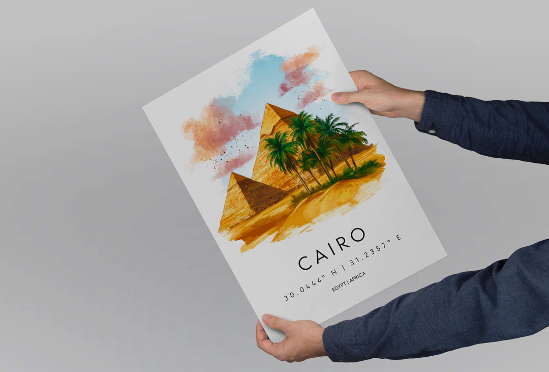 Cairo Watercolor Poster Wall Art Cairo Wall Hanging Home Décor Cairo Gift Art Lovers Egypt Wall Art