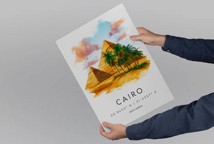 Cairo Watercolor Poster Wall Art Cairo Wall Hanging Home Décor Cairo Gift Art Lovers Egypt Wall Art