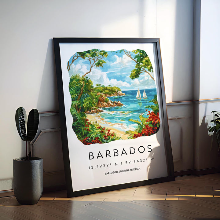 Barbados Watercolor Poster Wall Art Barbados Wall Hanging Home Décor Barbados Gift Art Lovers Barbados Wall Art