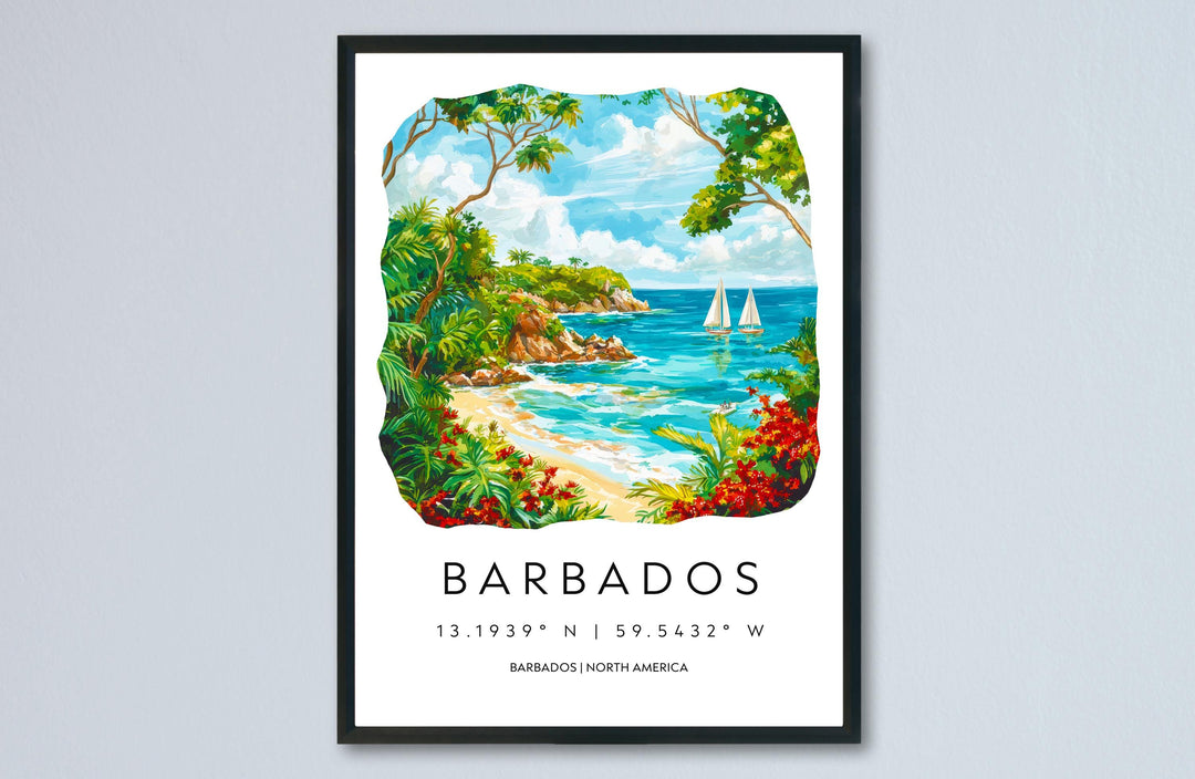 Barbados Watercolor Poster Wall Art Barbados Wall Hanging Home Décor Barbados Gift Art Lovers Barbados Wall Art