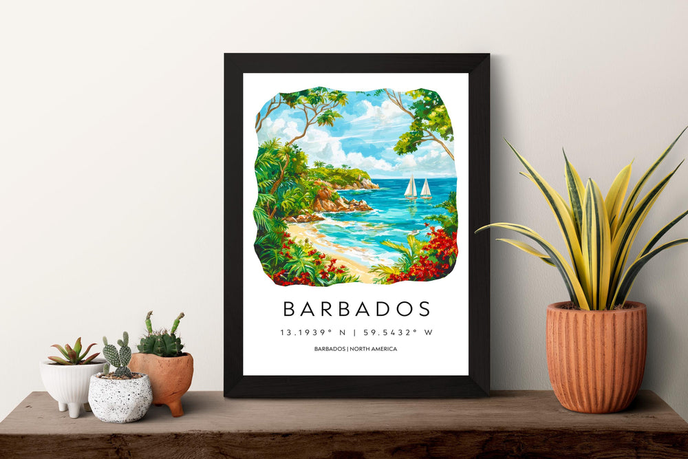 Barbados Watercolor Poster Wall Art Barbados Wall Hanging Home Décor Barbados Gift Art Lovers Barbados Wall Art