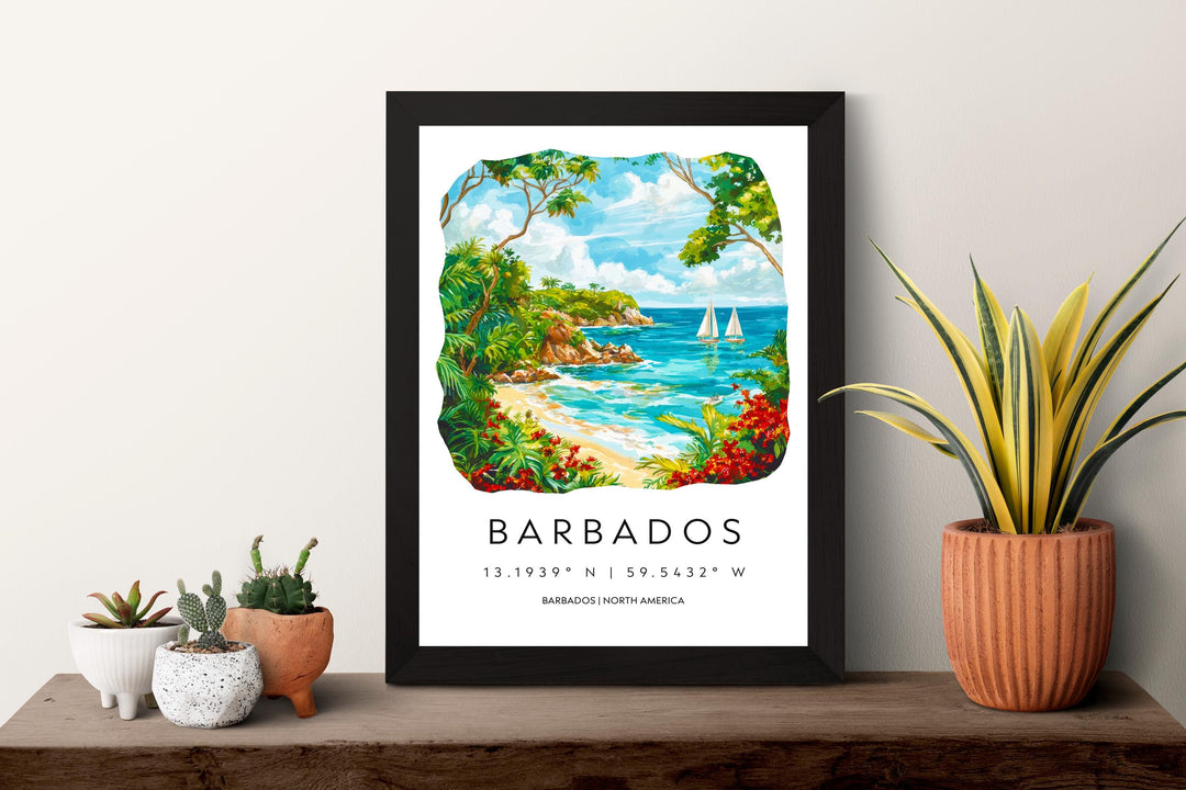 Barbados Watercolor Poster Wall Art Barbados Wall Hanging Home Décor Barbados Gift Art Lovers Barbados Wall Art