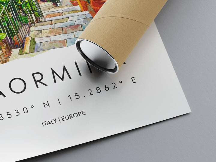 Taormina Watercolor Poster Wall Art Taormina Wall Hanging Home Décor Taormina Gift Art Lovers Italy Wall Art