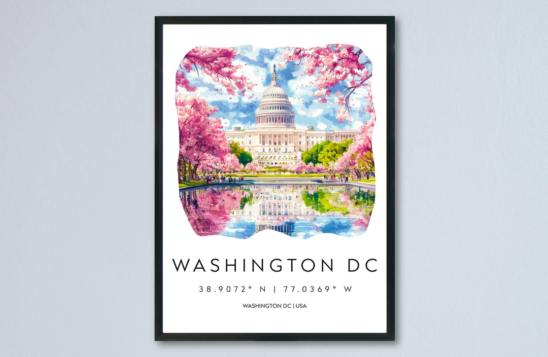 Washington D.C. Watercolor Poster Wall Art Washington D.C. Wall Hanging Home Décor Washington D.C. Gift Art Lovers United States Wall Art