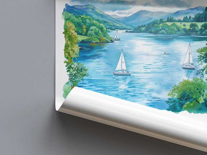 Windermere Watercolor Poster Wall Art Windermere Wall Hanging Home Décor Windermere Gift Art Lovers United Kingdom Wall Art