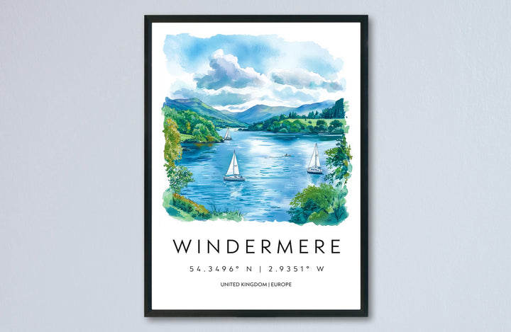 Windermere Watercolor Poster Wall Art Windermere Wall Hanging Home Décor Windermere Gift Art Lovers United Kingdom Wall Art