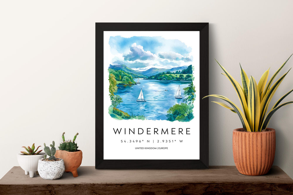 Windermere Watercolor Poster Wall Art Windermere Wall Hanging Home Décor Windermere Gift Art Lovers United Kingdom Wall Art