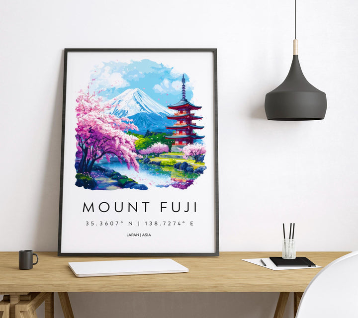 Mount Fuji watercolor poster Wall Art Mount Fuji Wall Hanging Home Décor Mount Fuji Gift Art Lovers Japan Art Lover Gift