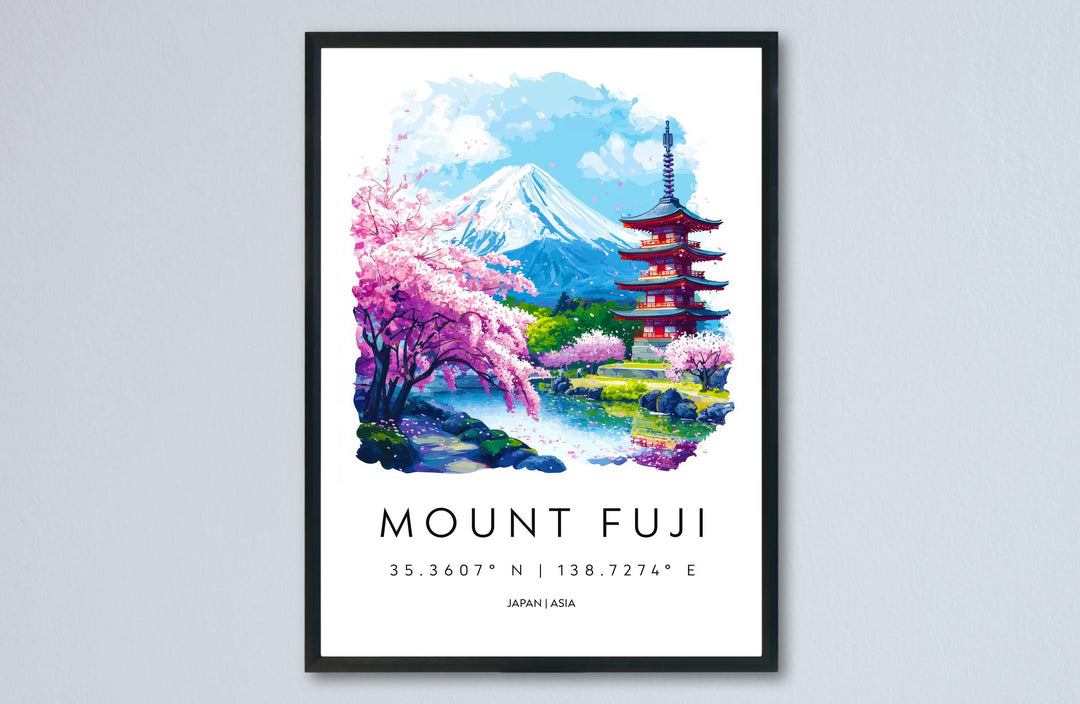 Mount Fuji watercolor poster Wall Art Mount Fuji Wall Hanging Home Décor Mount Fuji Gift Art Lovers Japan Art Lover Gift