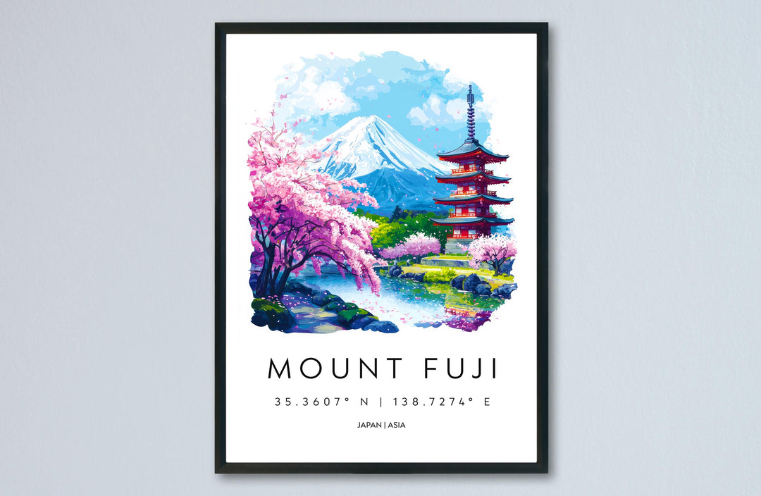 Mount Fuji watercolor poster Wall Art Mount Fuji Wall Hanging Home Décor Mount Fuji Gift Art Lovers Japan Art Lover Gift