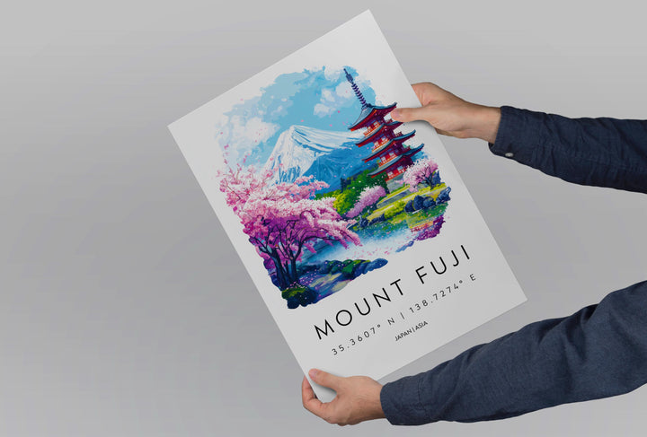 Mount Fuji watercolor poster Wall Art Mount Fuji Wall Hanging Home Décor Mount Fuji Gift Art Lovers Japan Art Lover Gift