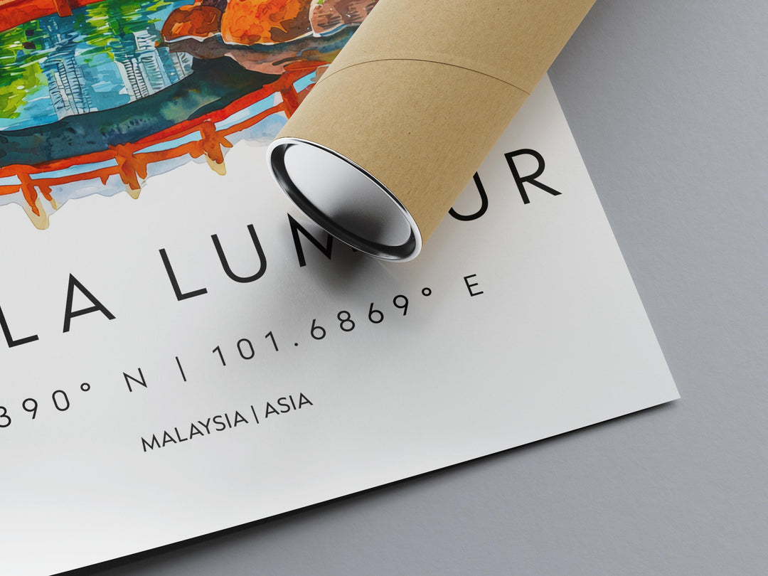 Kuala Lumpur Watercolor Poster Wall Art Kuala Lumpur Wall Hanging Home Décor Kuala Lumpur Gift Art Lovers Malaysia Wall Art