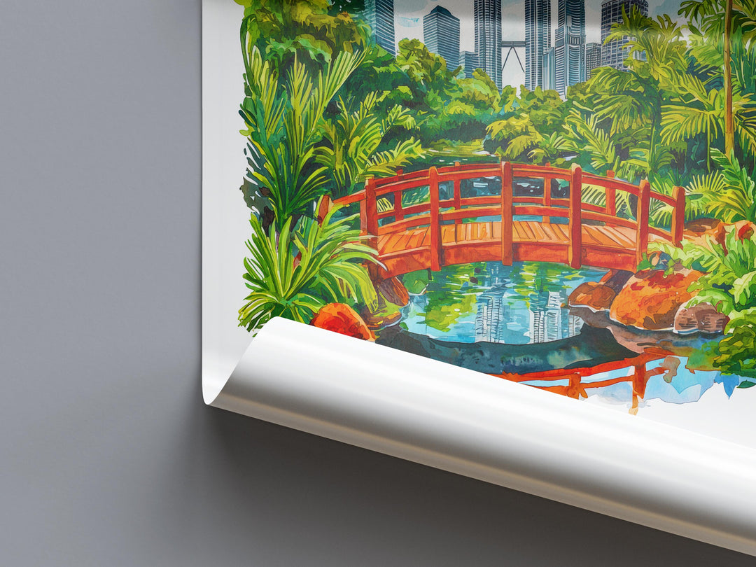 Kuala Lumpur Watercolor Poster Wall Art Kuala Lumpur Wall Hanging Home Décor Kuala Lumpur Gift Art Lovers Malaysia Wall Art