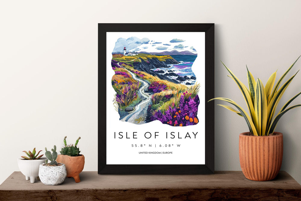 Isle of Islay Watercolor Poster Wall Art Isle of Islay Wall Hanging Home Décor Isle of Islay Gift Art Lovers Scotland Wall Art