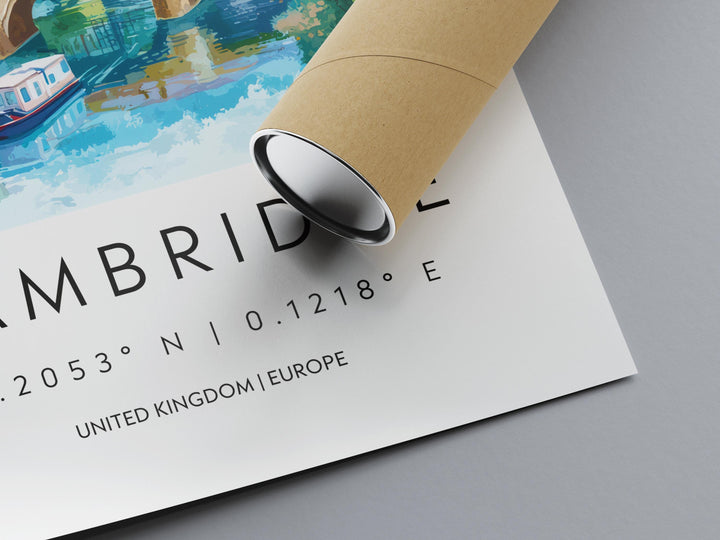 Cambridge Watercolor Poster Wall Art Cambridge Wall Hanging Home Décor Cambridge Gift Art Lovers United Kingdom Wall Art