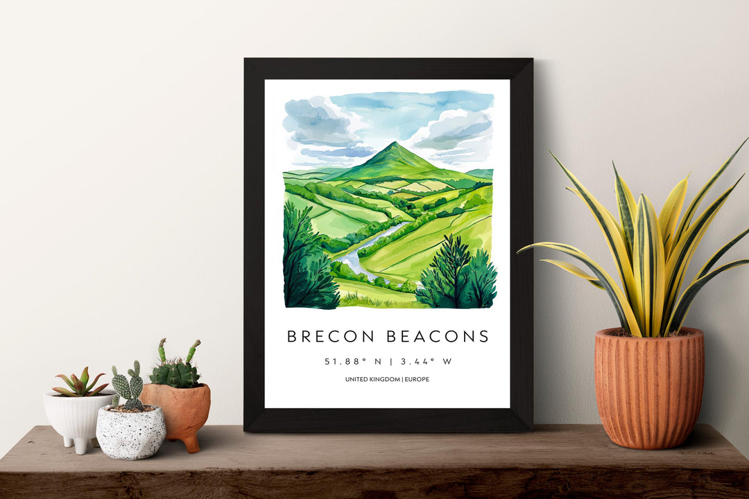 Brecon Beacons Watercolor Poster Wall Art Brecon Beacons Wall Hanging Home Décor Brecon Beacons Gift Art Lovers United Kingdom Wall Art