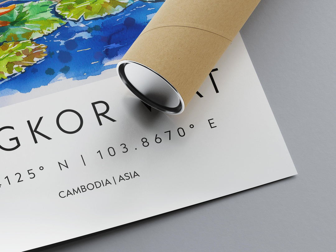 Angkor Wat Watercolor Poster Wall Art Angkor Wat Wall Hanging Home Décor Angkor Wat Gift Art Lovers Cambodia Wall Art