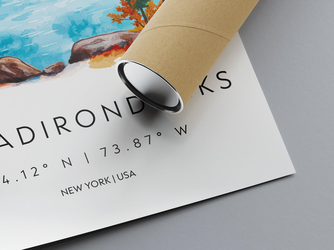 Adirondacks Watercolor Poster Wall Art Adirondacks Wall Hanging Home Décor Adirondacks Gift Art Lovers United States Wall Art