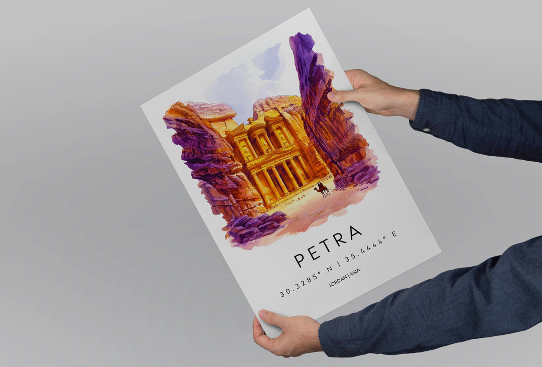 Petra watercolor poster Wall Art Petra Wall Hanging Home Décor Petra Gift Art Lovers Jordan Wall Art