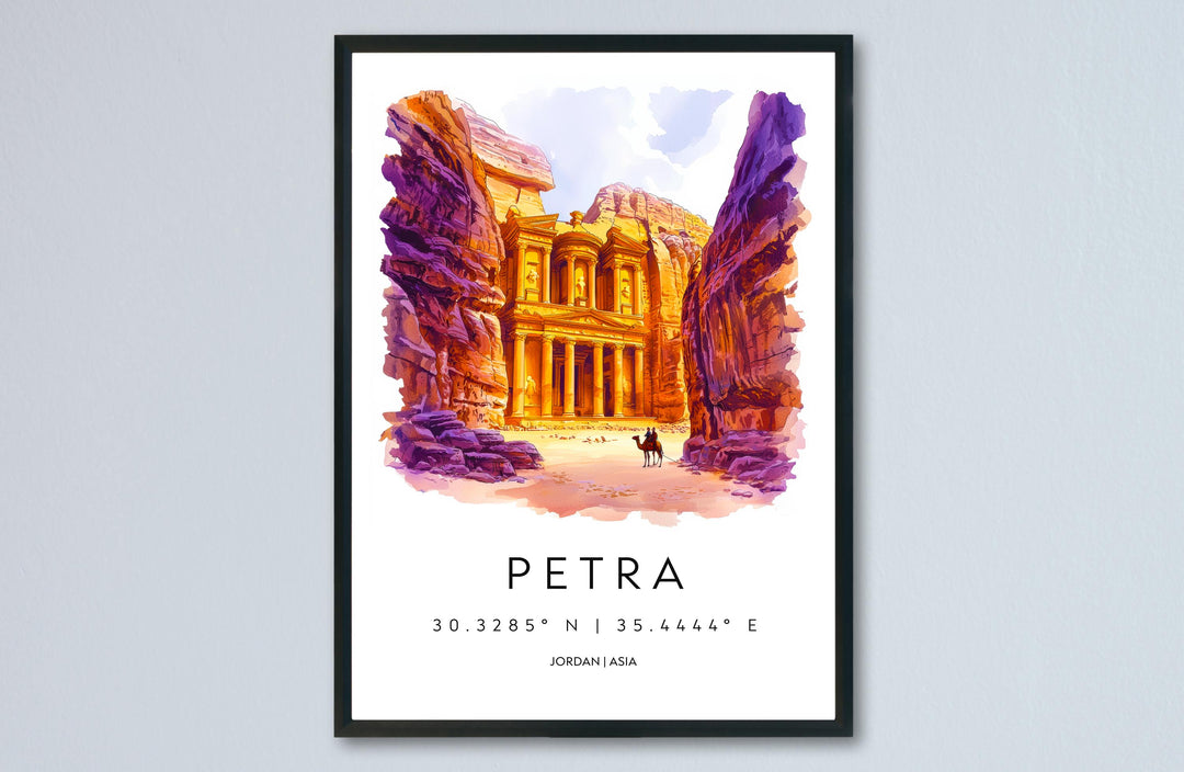 Petra watercolor poster Wall Art Petra Wall Hanging Home Décor Petra Gift Art Lovers Jordan Wall Art