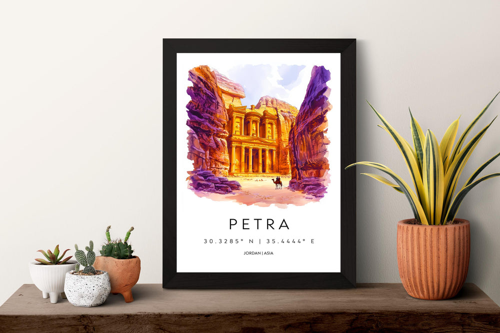 Petra watercolor poster Wall Art Petra Wall Hanging Home Décor Petra Gift Art Lovers Jordan Wall Art