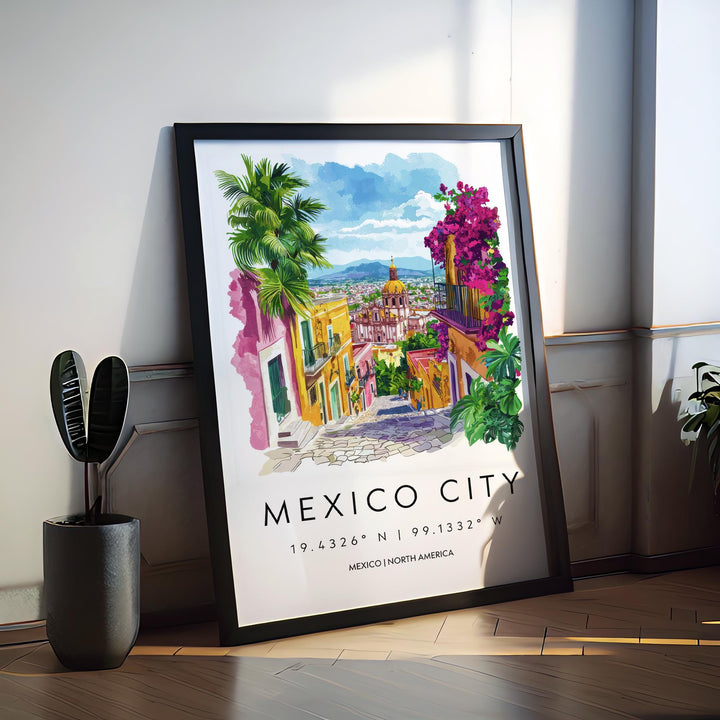 Mexico City Watercolor Poster Wall Art Mexico City Wall Hanging Home Décor Mexico City Gift Art Lovers Mexico Wall Art