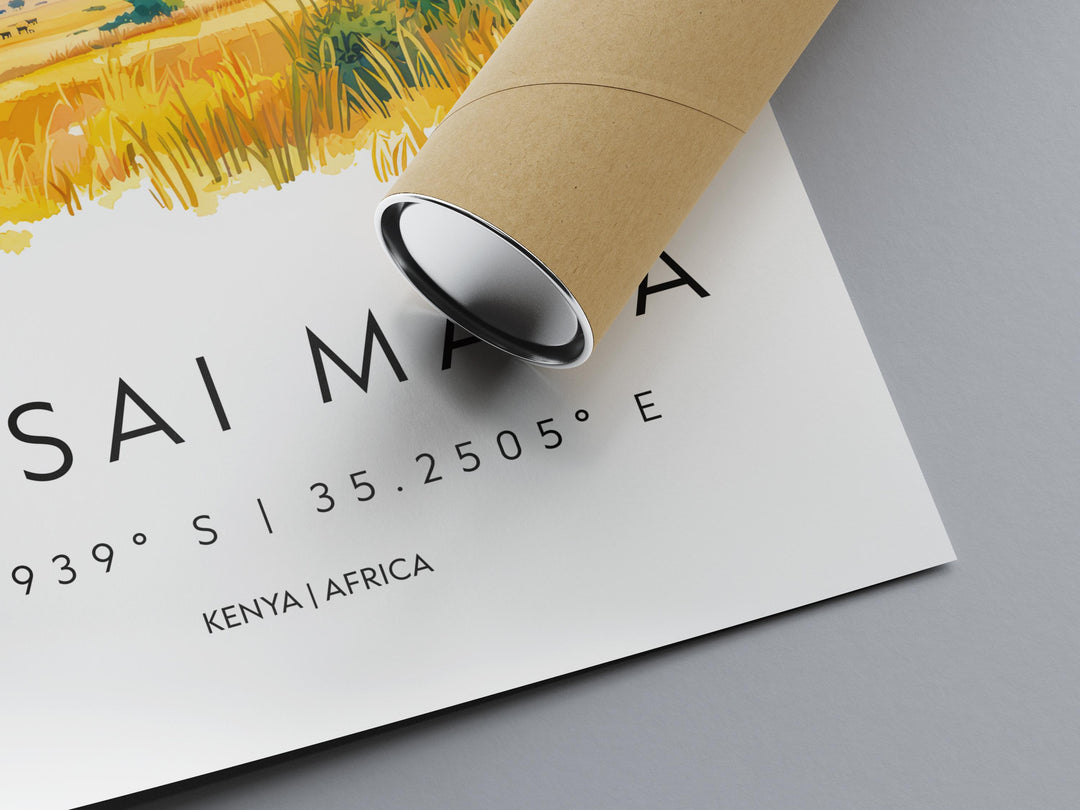 Masai Mara Watercolor Poster Wall Art Masai Mara Wall Hanging Home Décor Masai Mara Gift Art Lovers Kenya Wall Art