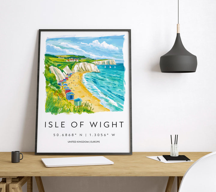 Isle of Wight Watercolor Poster Wall Art Isle of Wight Wall Hanging Home Décor Isle of Wight Gift Art Lovers United Kingdom Wall Art