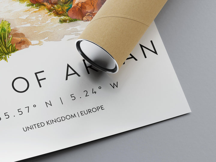 Isle of Arran Watercolor Poster Wall Art Isle of Arran Wall Hanging Home Décor Isle of Arran Gift Art Lovers Scotland Wall Art
