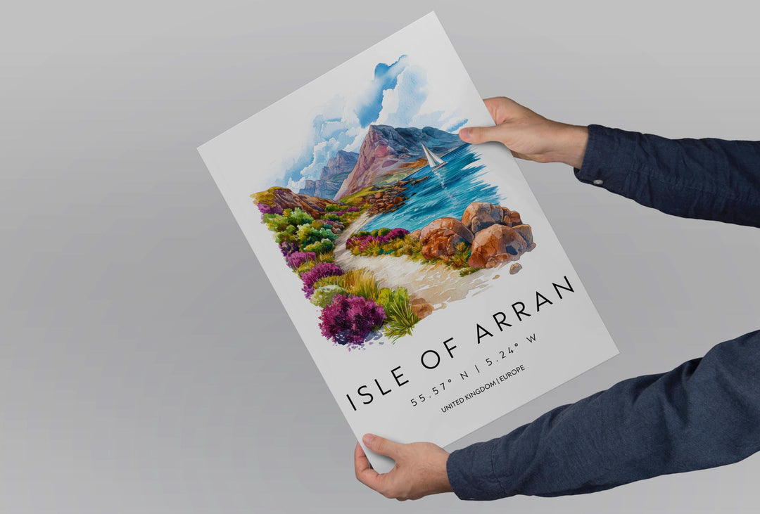 Isle of Arran Watercolor Poster Wall Art Isle of Arran Wall Hanging Home Décor Isle of Arran Gift Art Lovers Scotland Wall Art