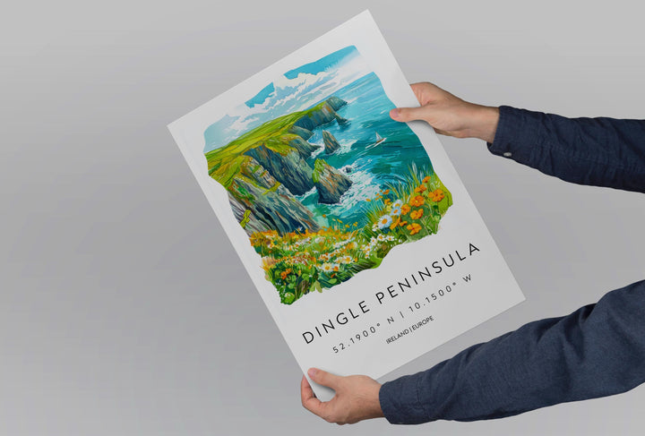 Dingle Peninsula Watercolor Poster Wall Art Dingle Peninsula Wall Hanging Home Décor Dingle Peninsula Gift Art Lovers Ireland Wall Art