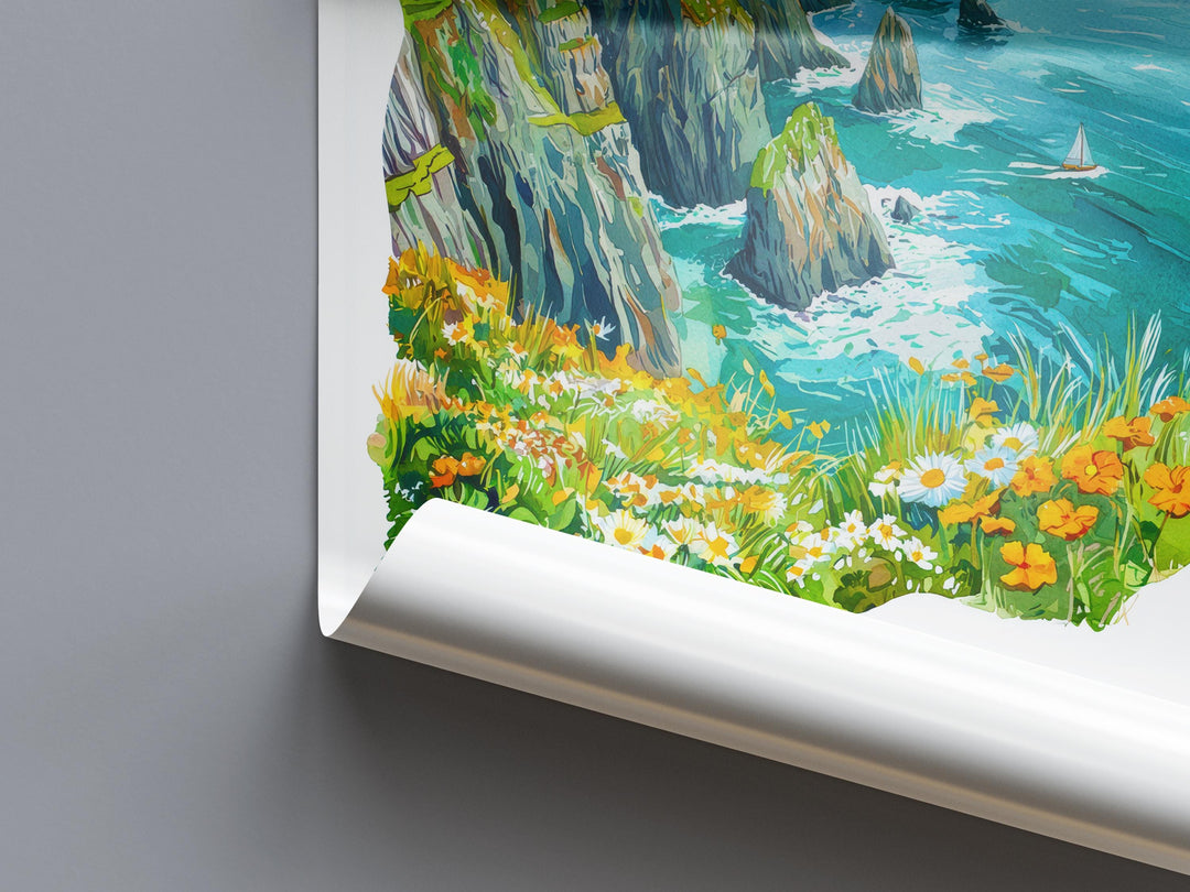 Dingle Peninsula Watercolor Poster Wall Art Dingle Peninsula Wall Hanging Home Décor Dingle Peninsula Gift Art Lovers Ireland Wall Art