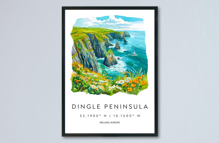 Dingle Peninsula Watercolor Poster Wall Art Dingle Peninsula Wall Hanging Home Décor Dingle Peninsula Gift Art Lovers Ireland Wall Art