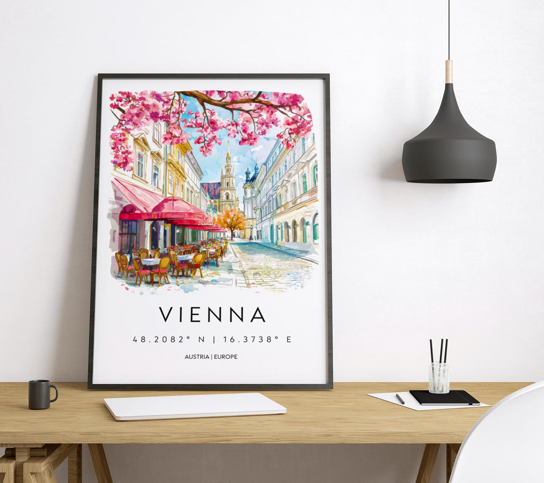 Vienna Watercolor Poster Wall Art Vienna Wall Hanging Home Décor Vienna Gift Art Lovers Austria Wall Art