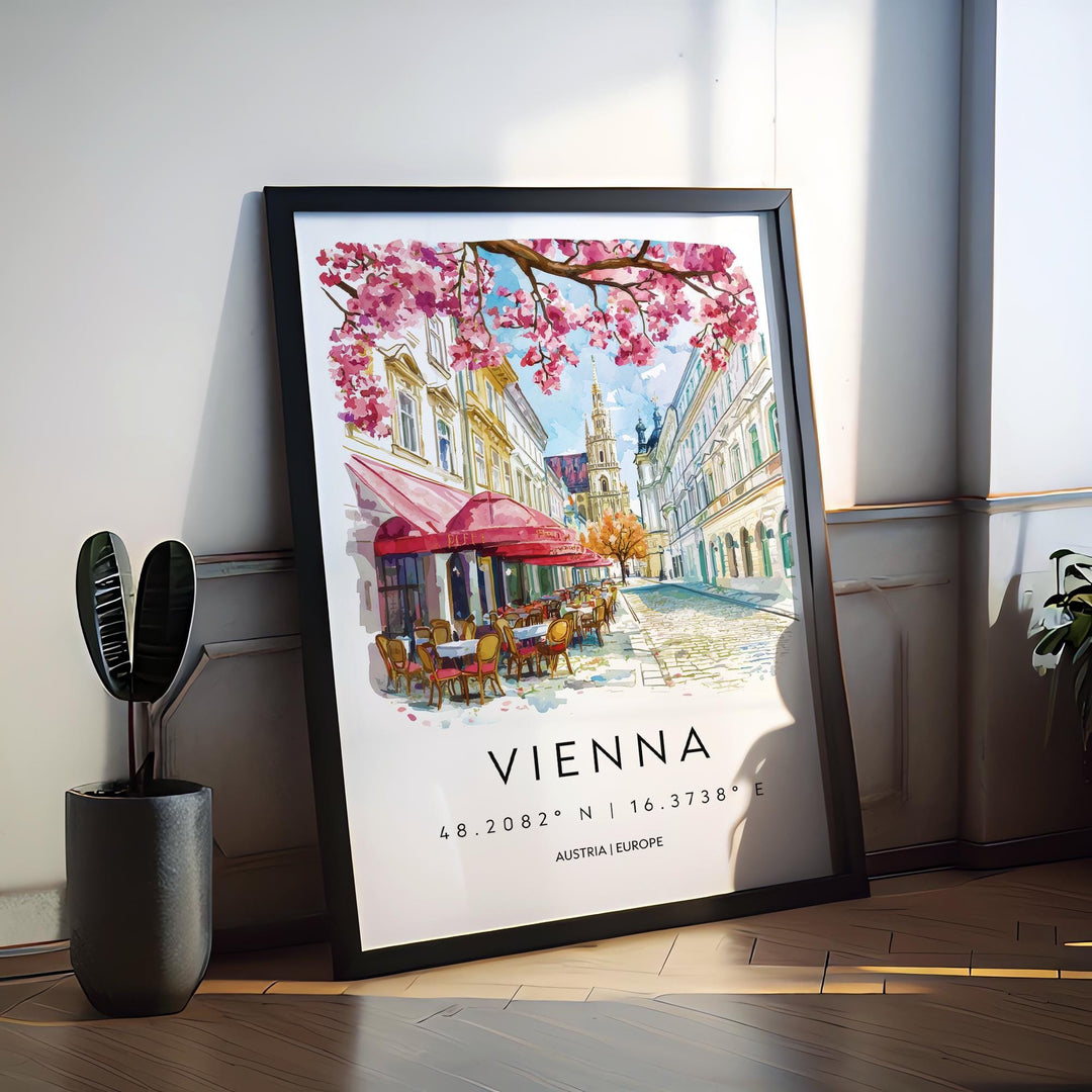 Vienna Watercolor Poster Wall Art Vienna Wall Hanging Home Décor Vienna Gift Art Lovers Austria Wall Art