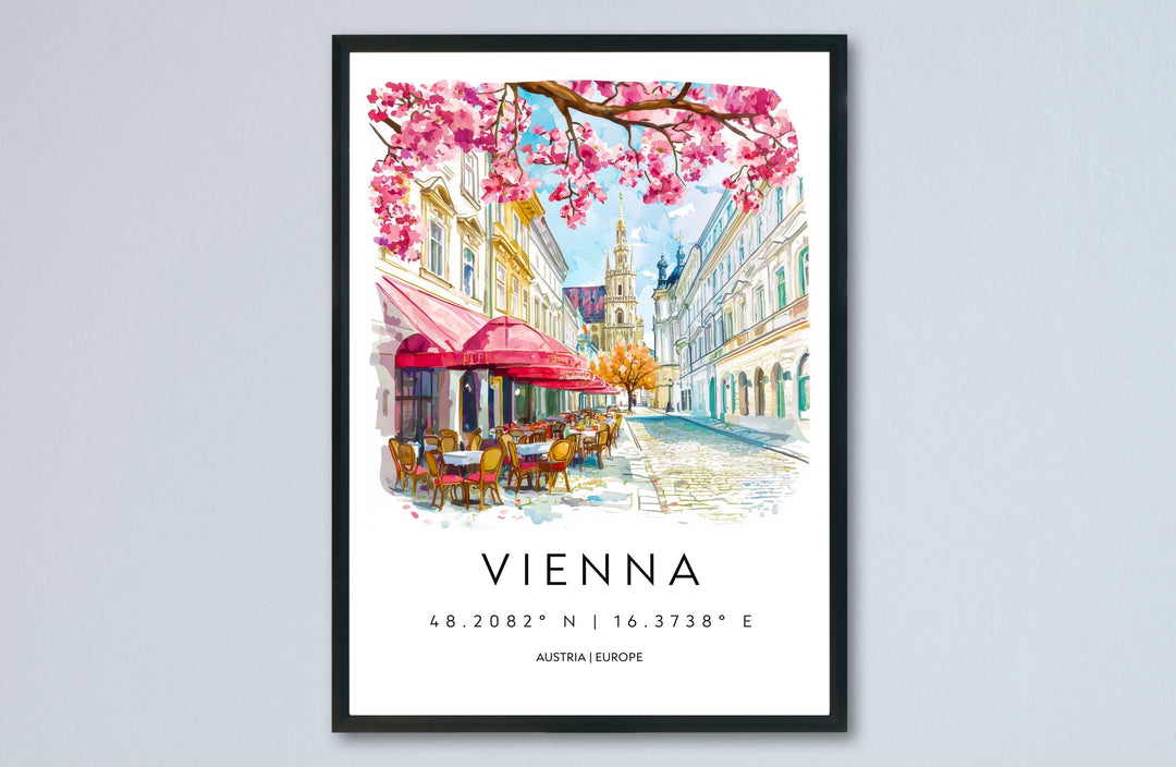 Vienna Watercolor Poster Wall Art Vienna Wall Hanging Home Décor Vienna Gift Art Lovers Austria Wall Art