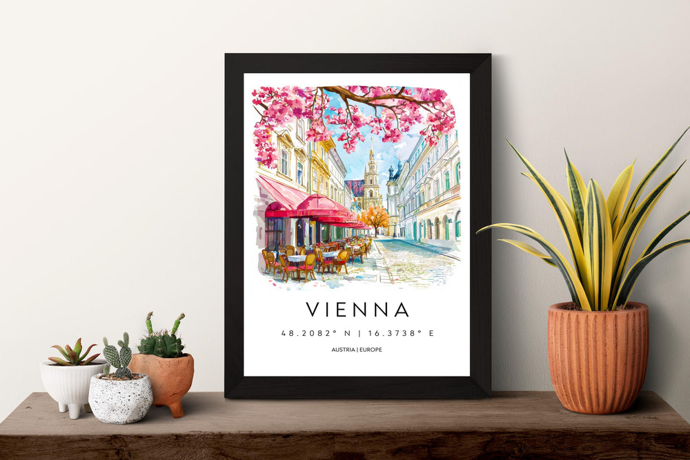 Vienna Watercolor Poster Wall Art Vienna Wall Hanging Home Décor Vienna Gift Art Lovers Austria Wall Art