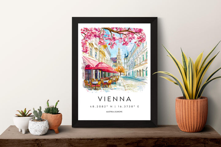 Vienna Watercolor Poster Wall Art Vienna Wall Hanging Home Décor Vienna Gift Art Lovers Austria Wall Art