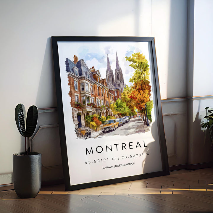 Montreal Watercolor Poster Wall Art Montreal Wall Hanging Home Décor Montreal Gift Art Lovers Canada Wall Art