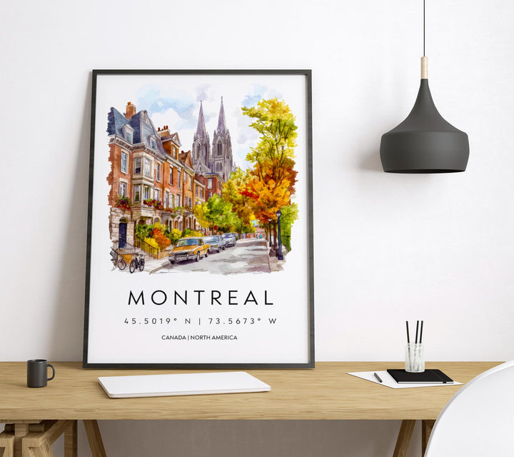 Montreal Watercolor Poster Wall Art Montreal Wall Hanging Home Décor Montreal Gift Art Lovers Canada Wall Art