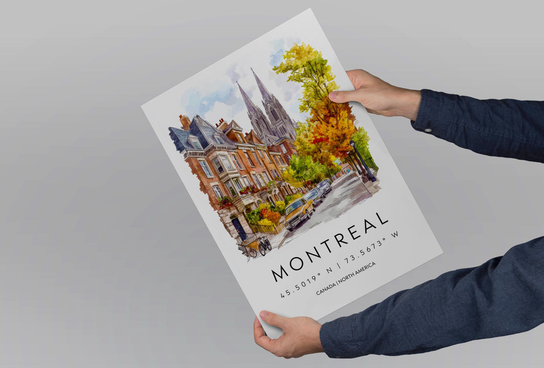 Montreal Watercolor Poster Wall Art Montreal Wall Hanging Home Décor Montreal Gift Art Lovers Canada Wall Art