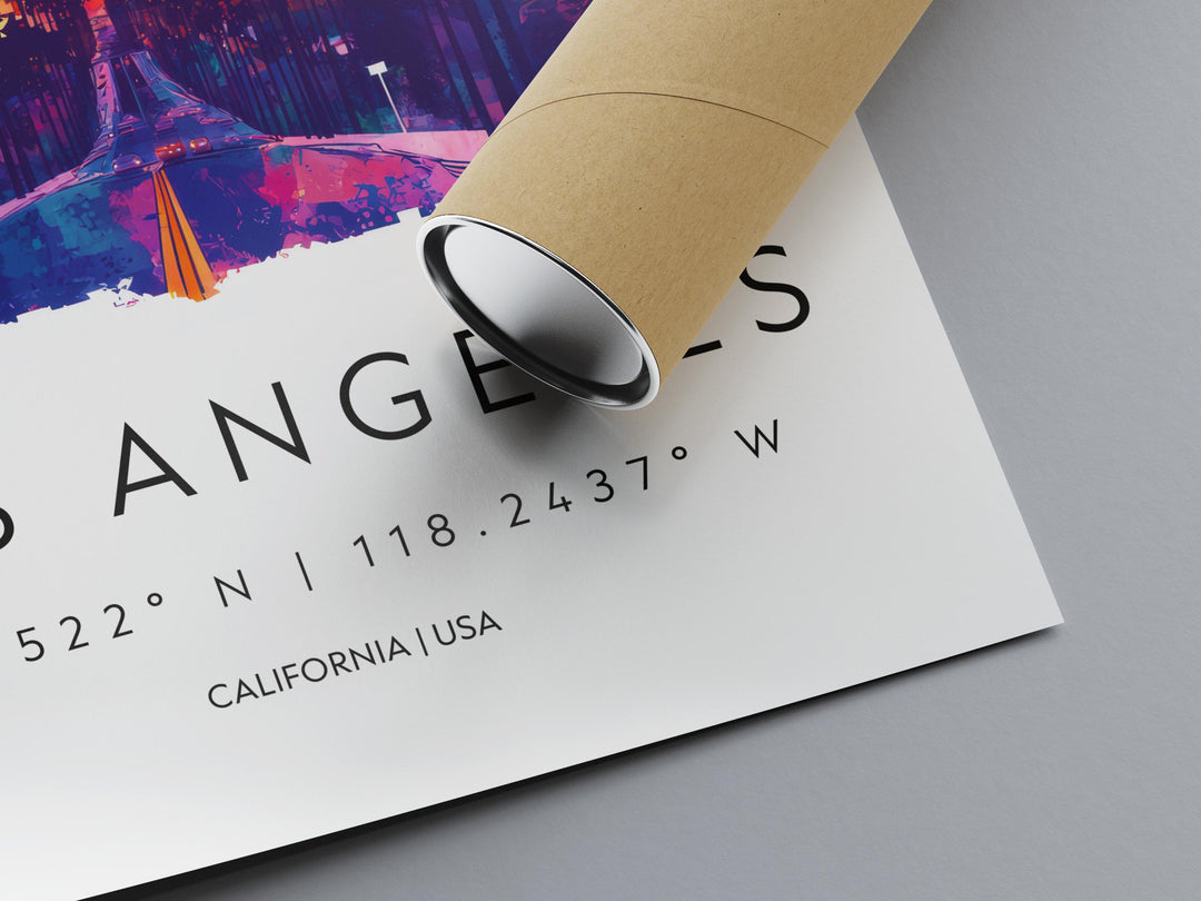 Los Angeles Watercolor Poster Wall Art Los Angeles Wall Hanging Home Décor Los Angeles Gift Art Lovers United States Wall Art