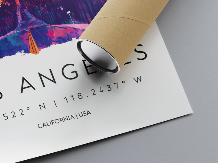 Los Angeles Watercolor Poster Wall Art Los Angeles Wall Hanging Home Décor Los Angeles Gift Art Lovers United States Wall Art