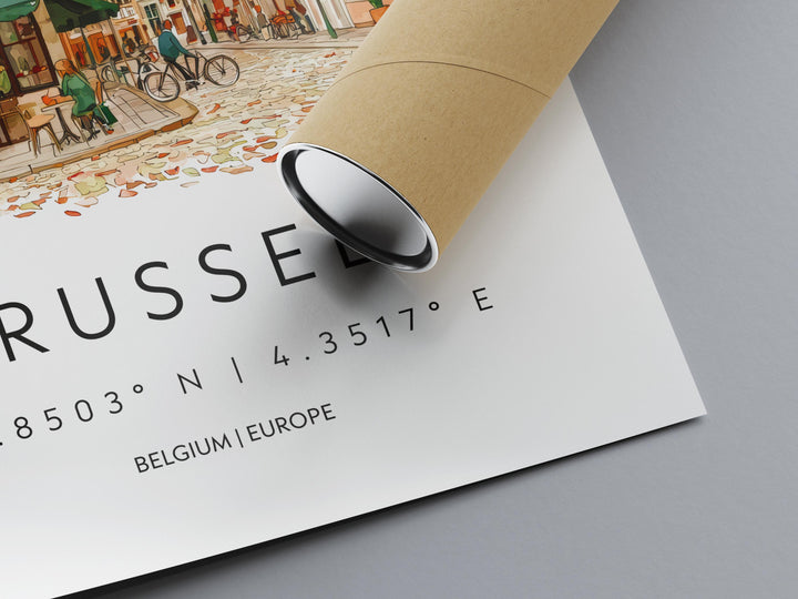 Brussels Watercolor Poster Wall Art Brussels Wall Hanging Home Décor Brussels Gift Art Lovers Belgium Wall Art
