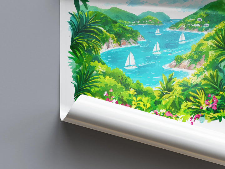 British Virgin Islands Watercolor Poster Wall Art British Virgin Islands Wall Hanging Home Décor British Virgin Islands Gift Art Lovers