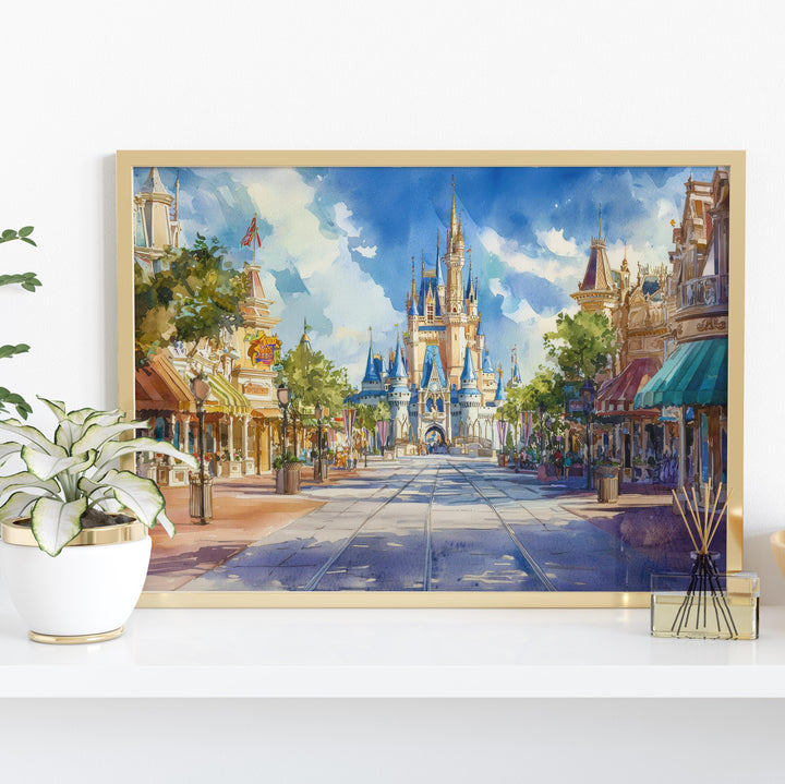 Orlando Watercolor Poster Landscape Wall Art Orlando Wall Hanging Home Décor Orlando Gift Art Lovers United States Wall Art